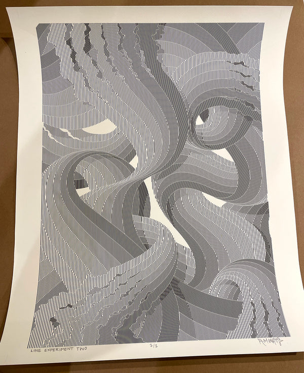 "Line Experiment Two" - 18"x24" Original Test Print 2/2
