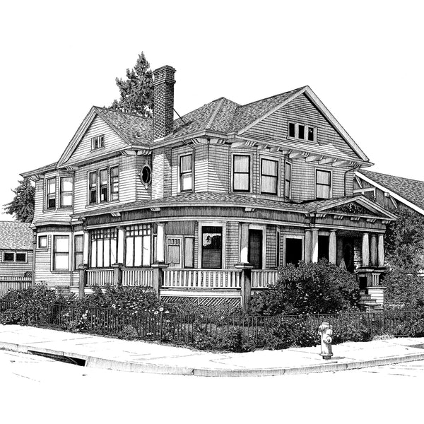 "6th and C Street" - 15"x12" Original Drawing