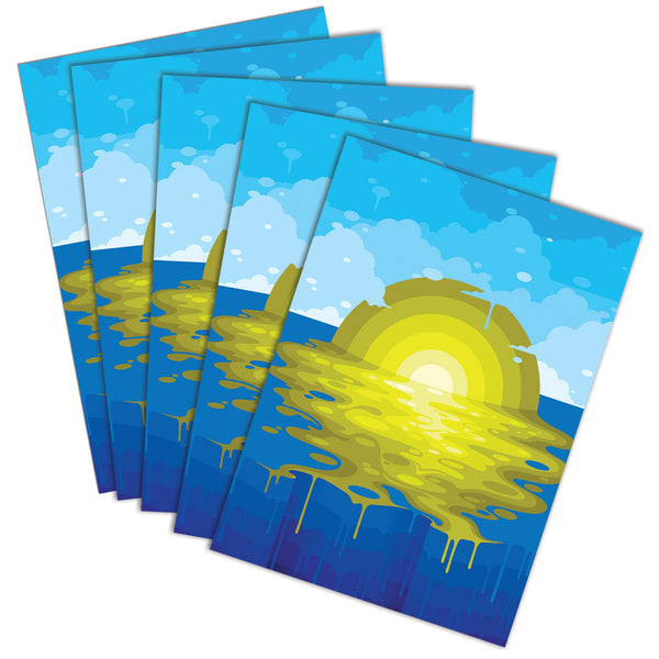 5-Pack: "Flat Earth Sunset" Fold-Over Note Cards