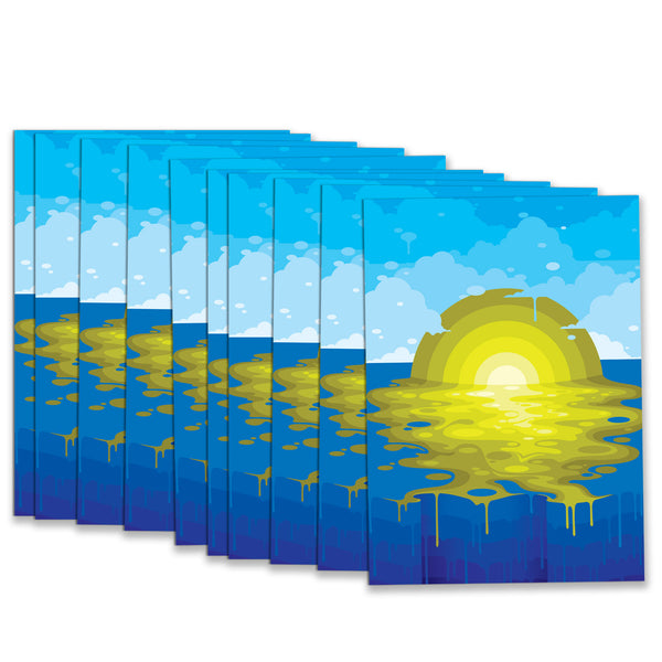 Note Card - "Flat Earth Sunset"