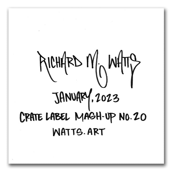 "Crate Label Mash-up 20" - 7.5"x7.5" on Paper