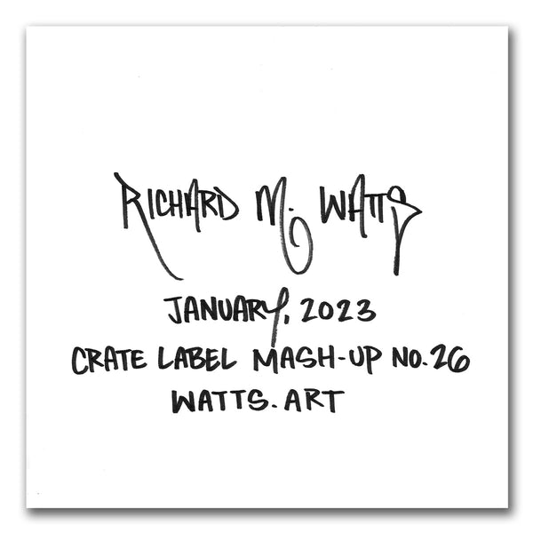 "Crate Label Mash-up 26" - 7.5"x7.5" on Paper