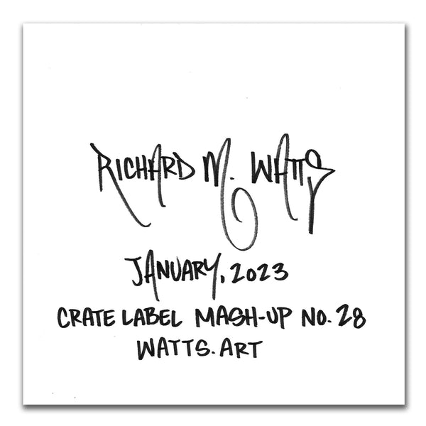 "Crate Label Mash-up 28" - 7.5"x7.5" on Paper