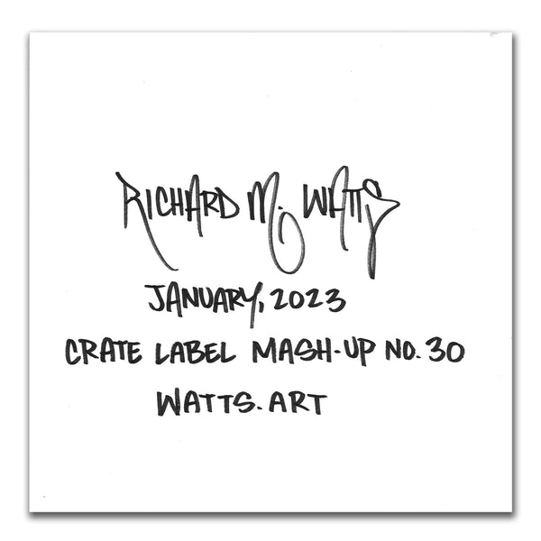 "Crate Label Mash-up 30" - 7.5"x7.5" on Paper