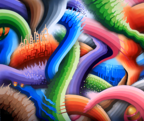 "Down the Rabbit Hole" - 72"x60" Original Painting