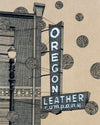 "Oregon Leather Company" - 8"x10" Original Drawing FRAMED