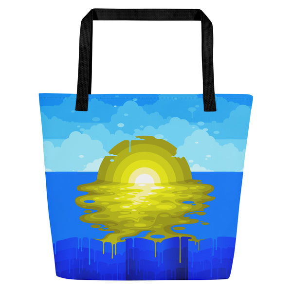 "Flat Earth Sunset" Canvas Bag with Inside Pocket