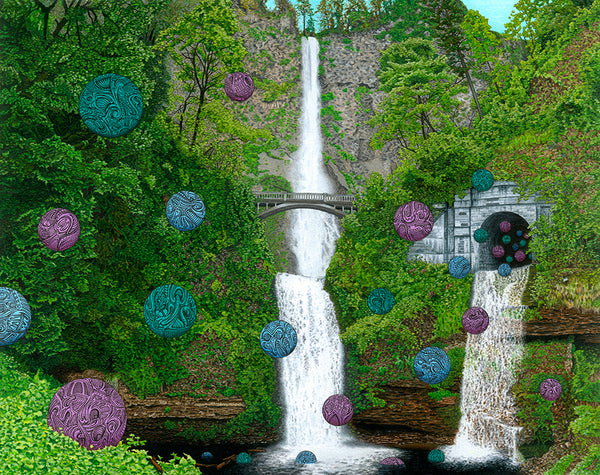 "Mystery of Multnomah" - 14"x11" Original Drawing FRAMED