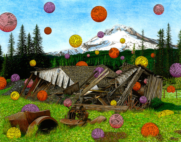 "Dormant Relics" - 14"x11" Original Drawing FRAMED